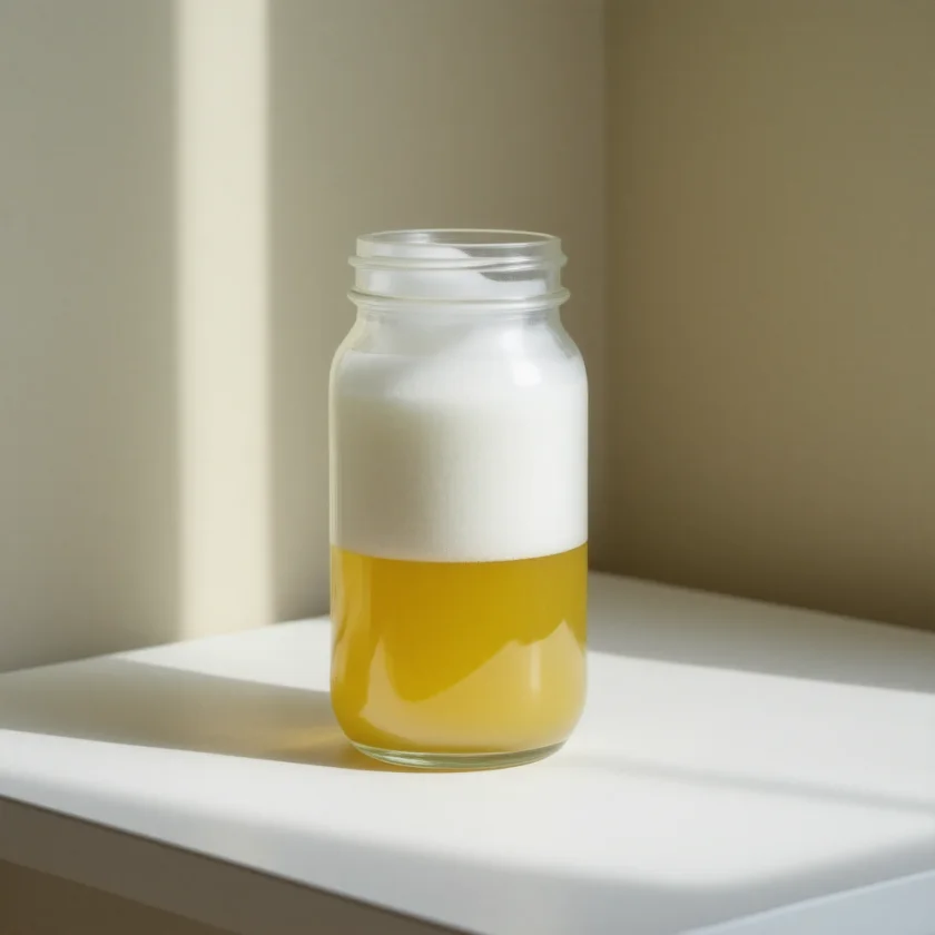 Foamy urine from heavy protein loss