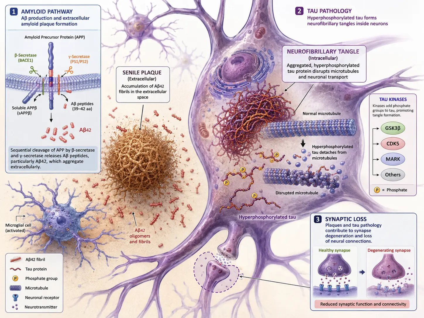 Amyloid tau pathology