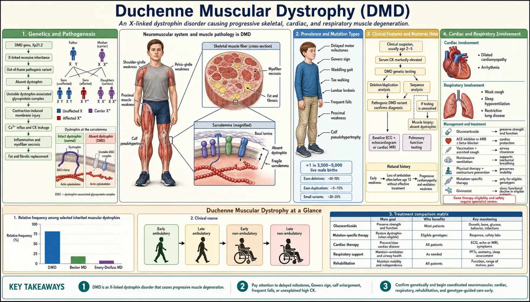 Duchenne Muscular Dystrophy — scientific infographic poster