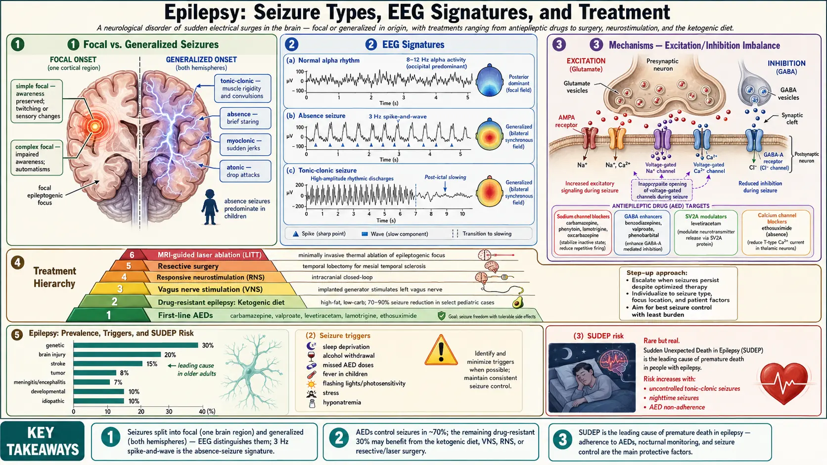 Epilepsy — scientific infographic poster