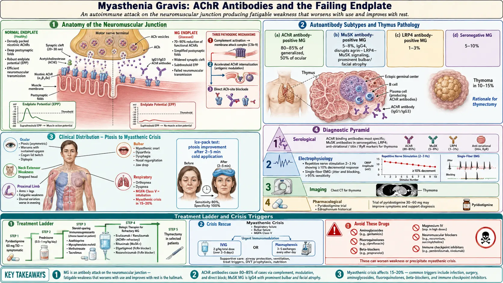 Myasthenia Gravis — scientific infographic poster