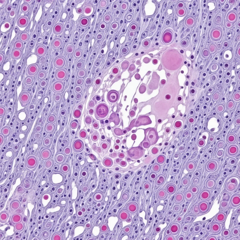 Normal white matter at the back of the brain
