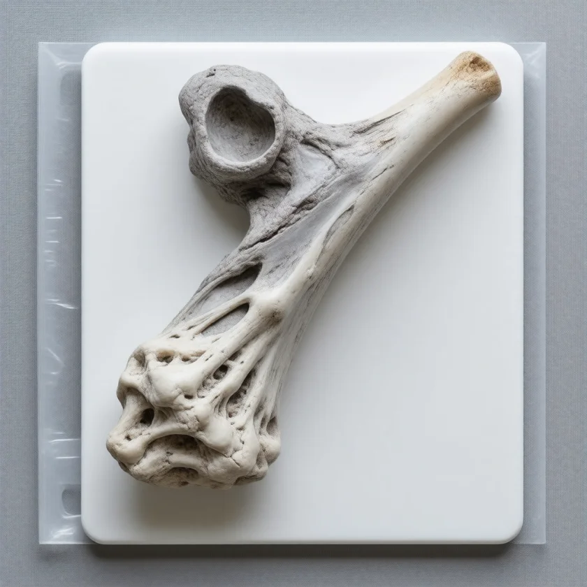 A tumour in the shaft of the thigh bone