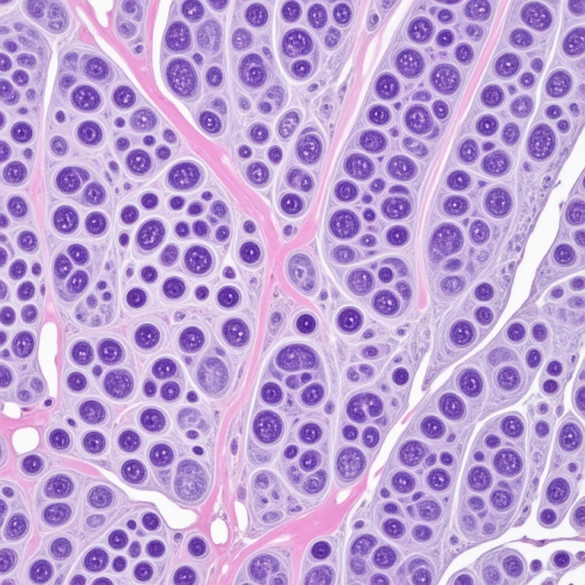 Tumour cells laying down lacy new bone