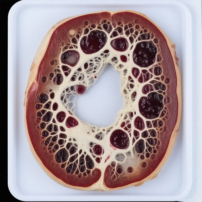 A large ovarian tumour cut open