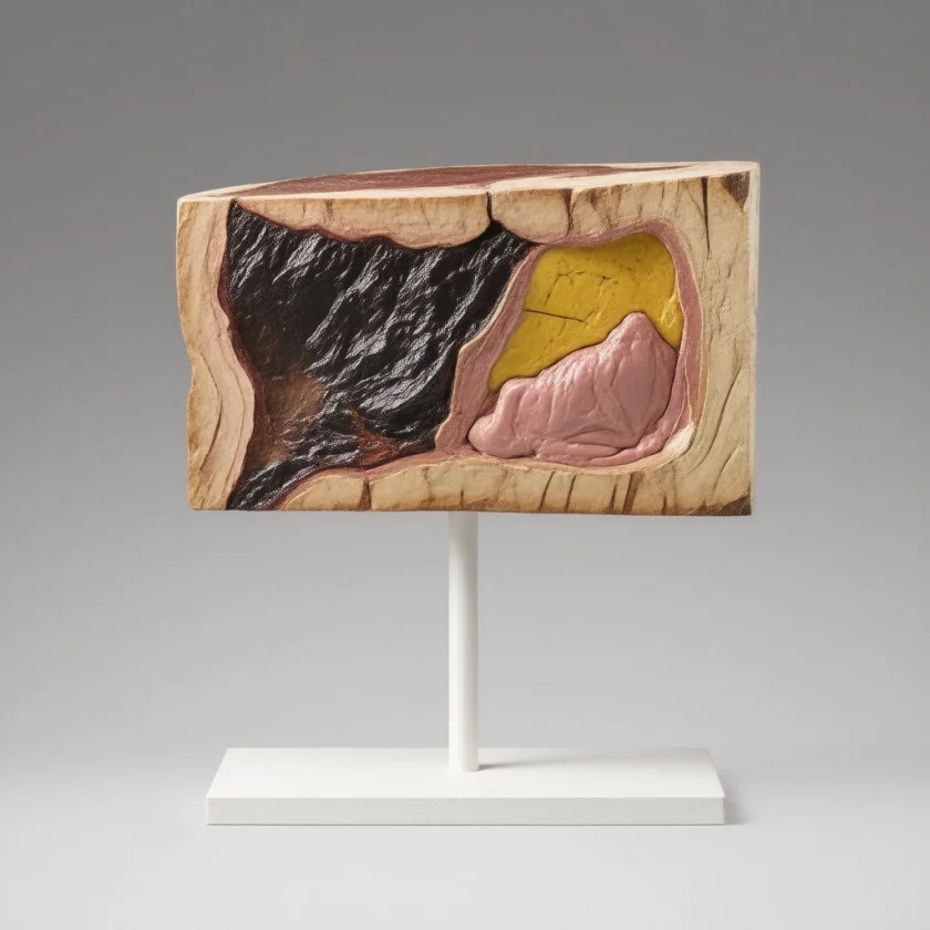 A skin model of melanoma growing downward
