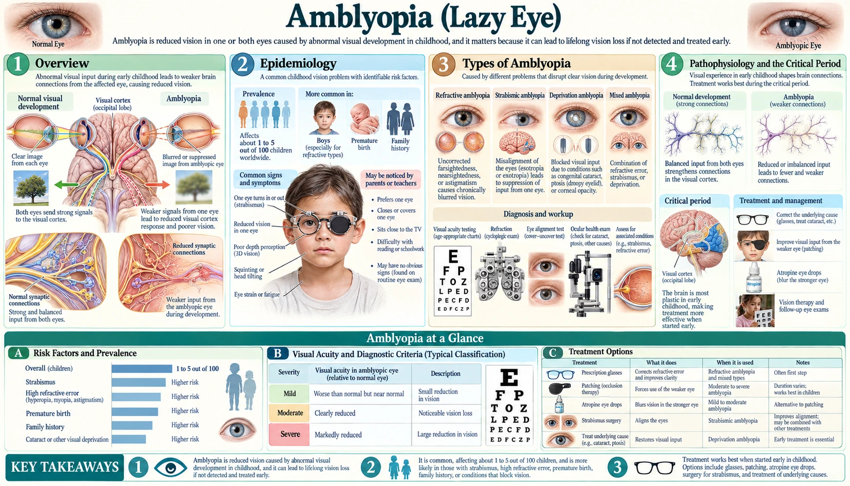 Amblyopia — scientific infographic poster