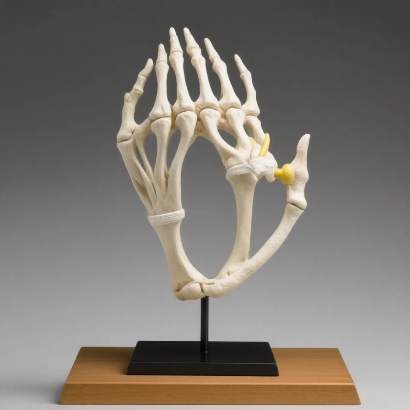 The carpal tunnel, shown as a cut wrist model