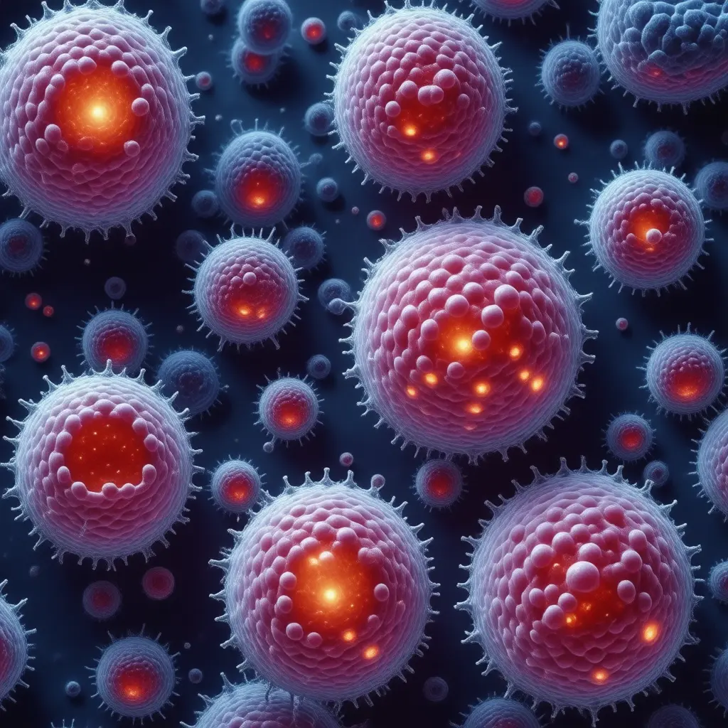 Microscopic view of Fibromyalgia cellular pathology