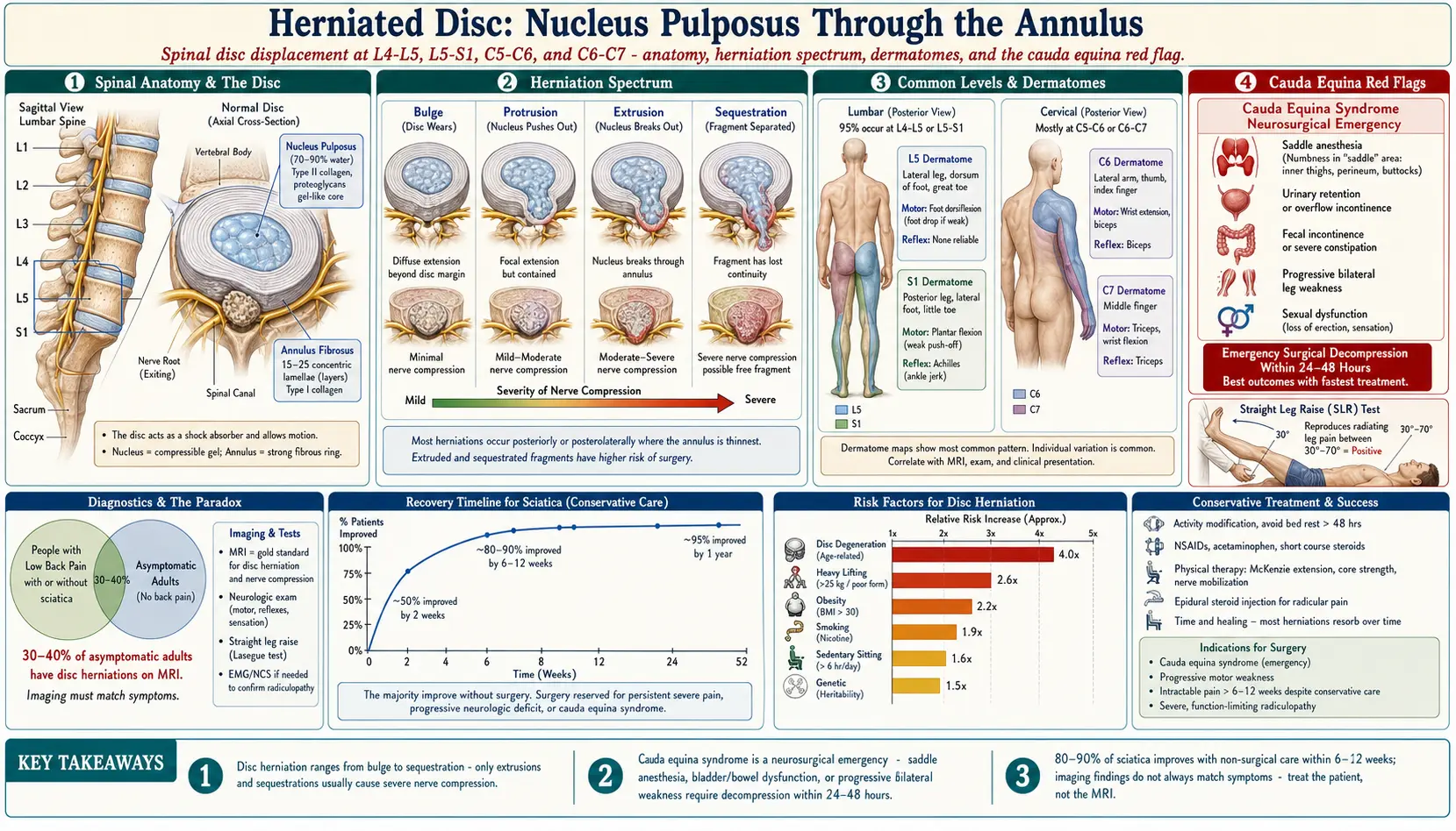 Herniated Disc — scientific infographic poster