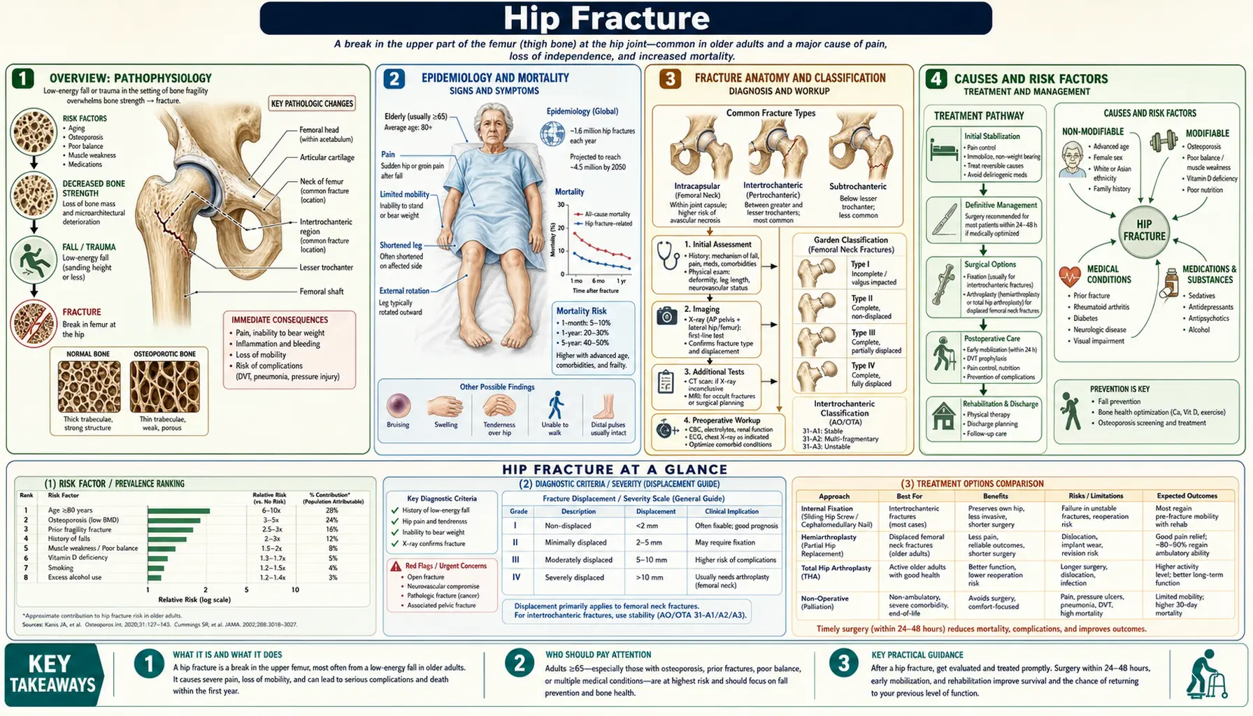 Hip Fracture — scientific infographic poster