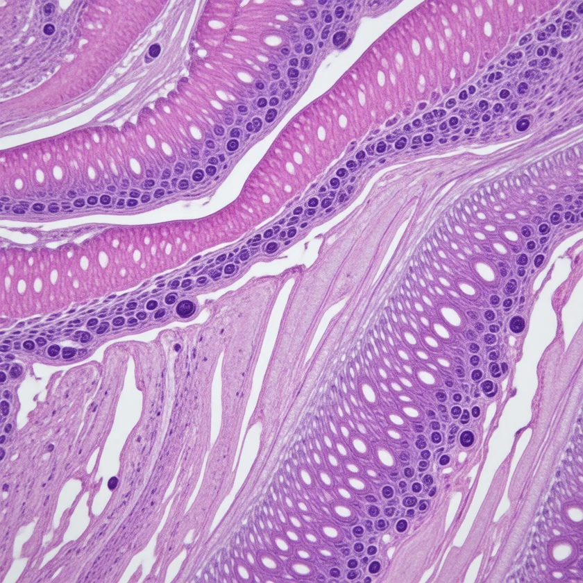 Healthy tendon, collagen in neat parallel bundles
