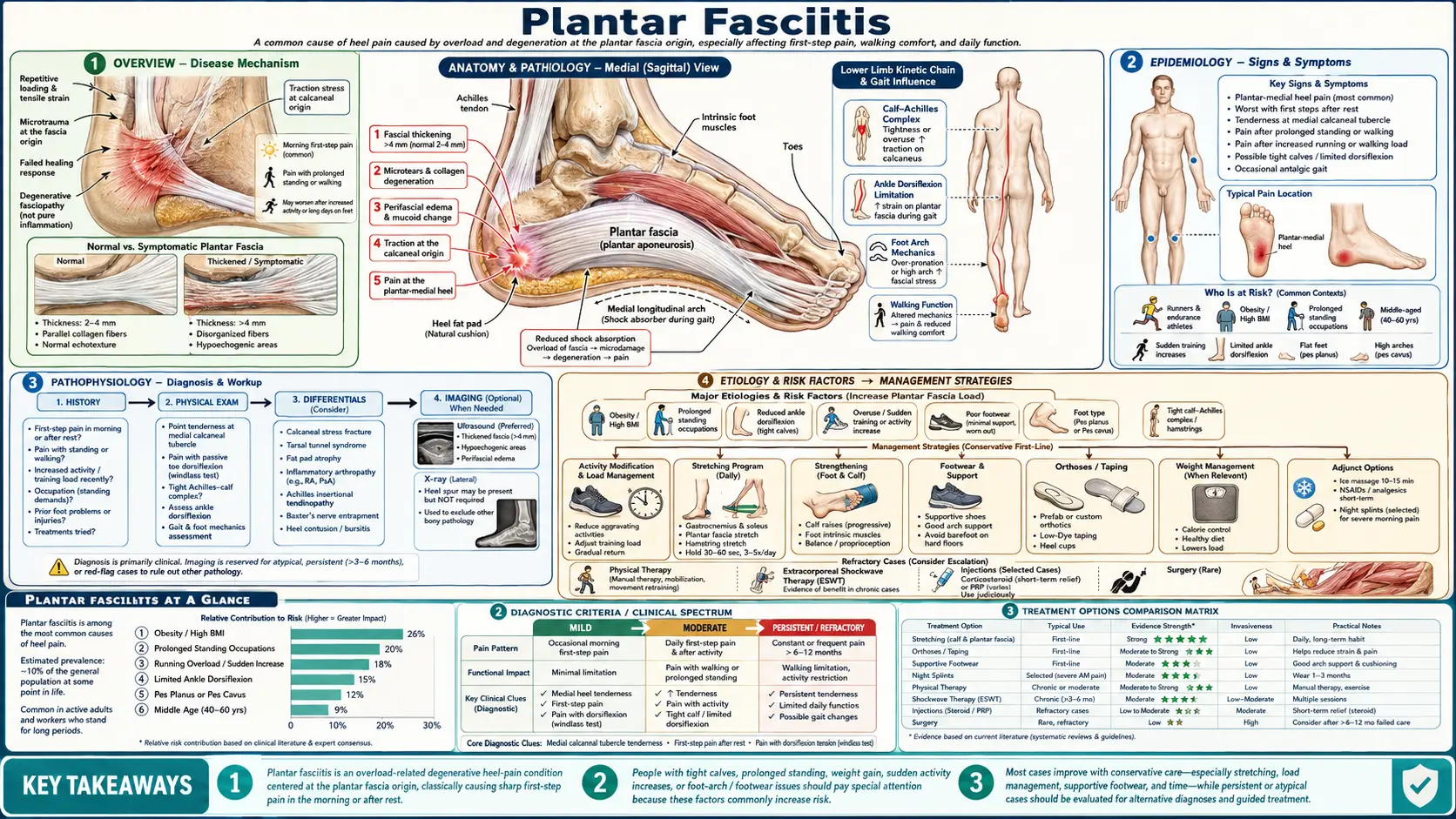 Plantar Fasciitis — scientific infographic poster