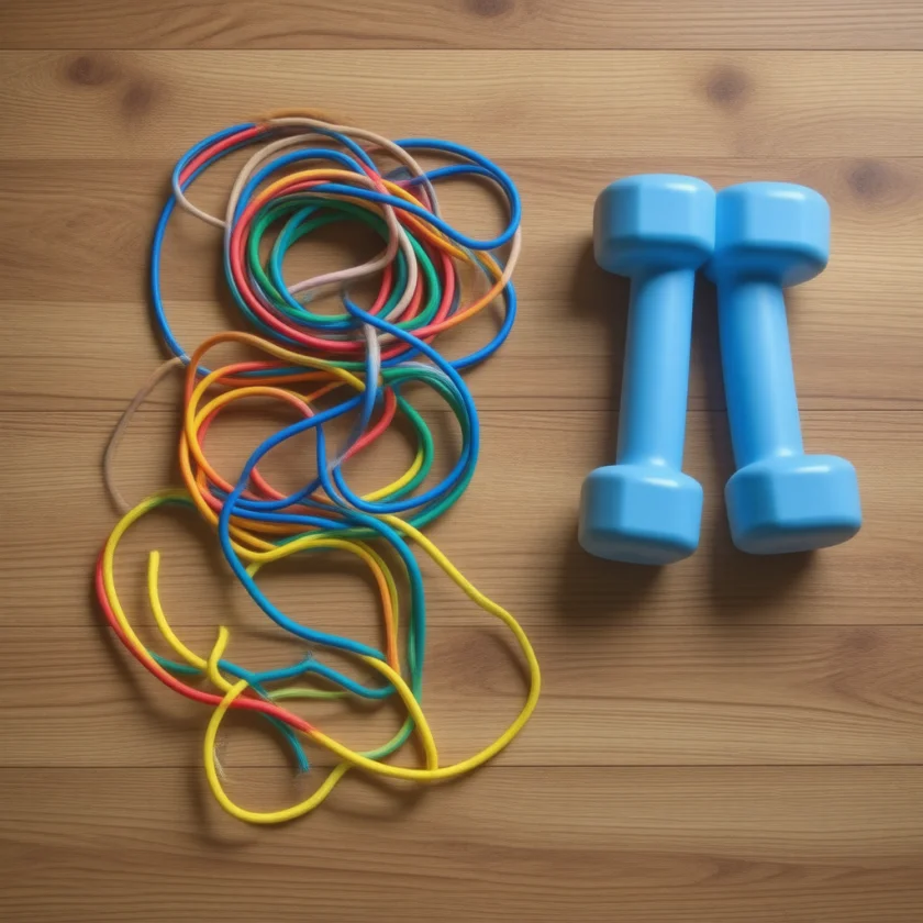 Resistance bands used in shoulder physical therapy