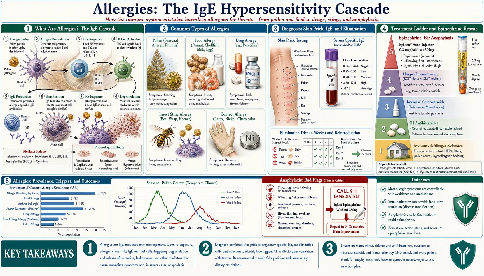 Allergies — scientific infographic poster