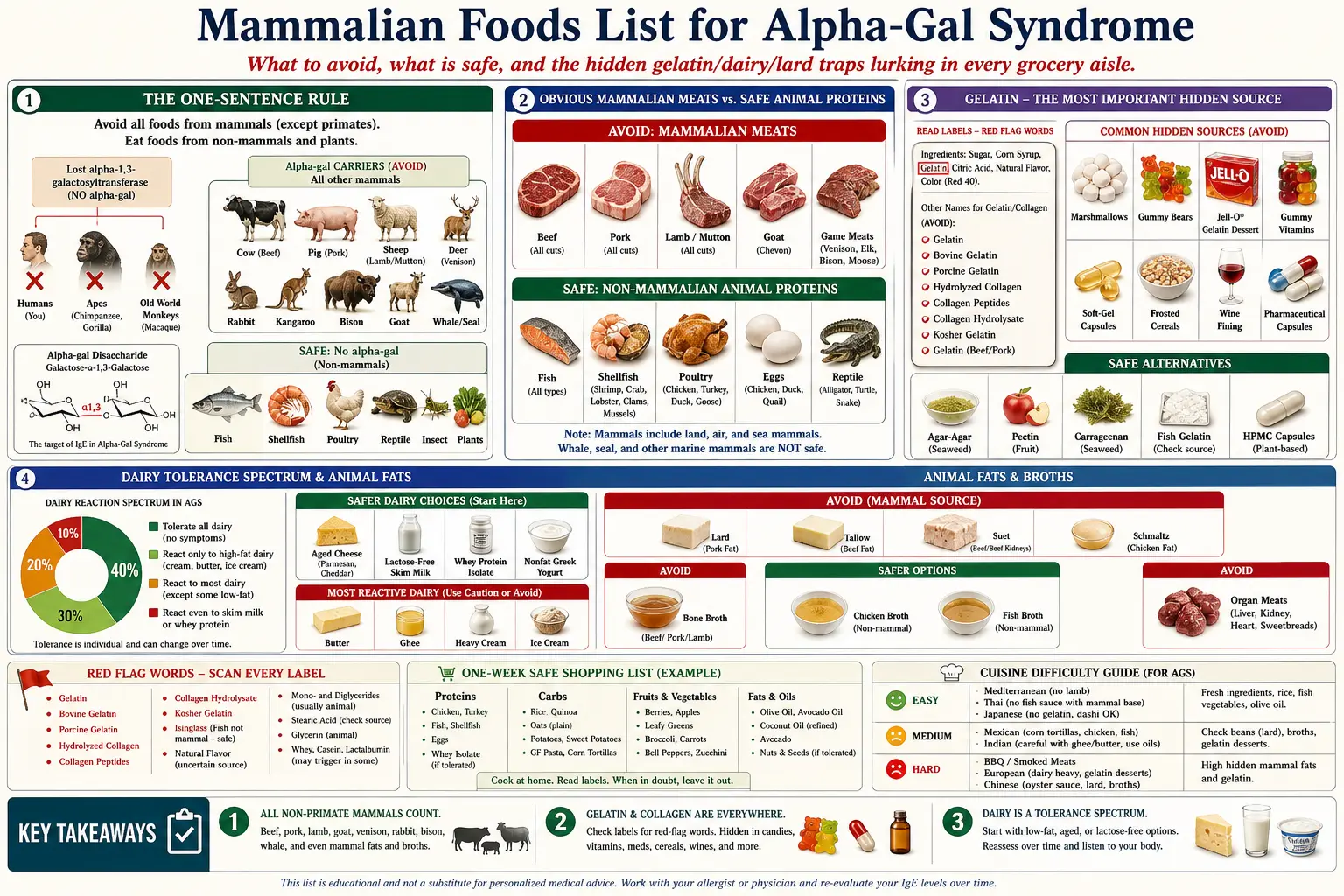 Mammalian Foods List — scientific infographic poster