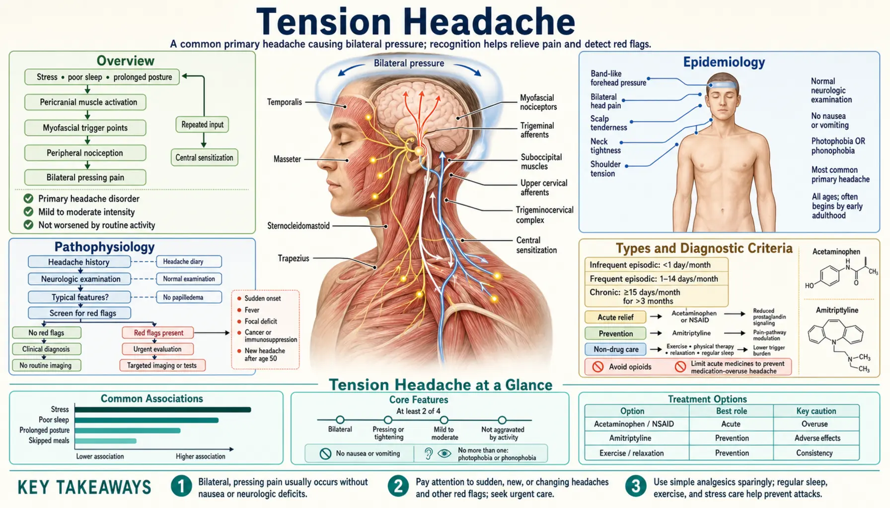 Tension Headache — scientific infographic poster