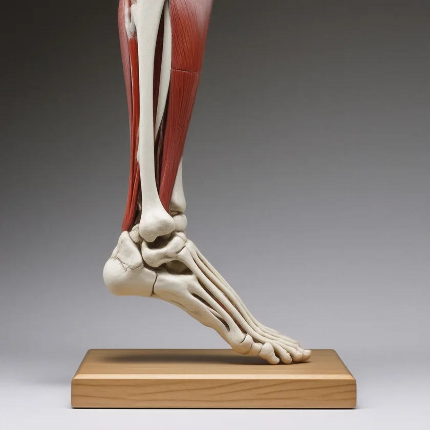 An ankle model with torn ligaments