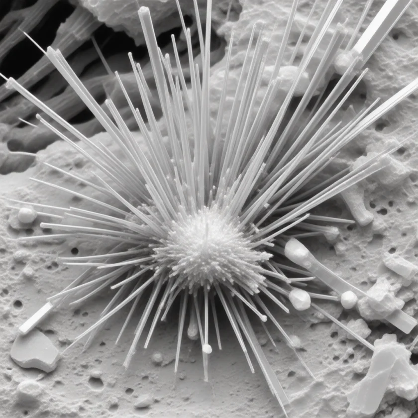 Alpha-lipoic acid crystals, magnified