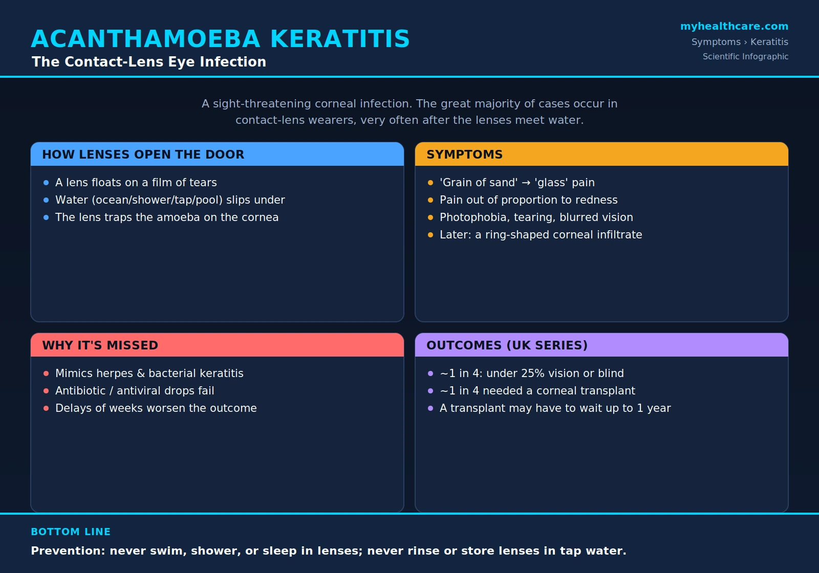 Acanthamoeba keratitis — scientific infographic poster
