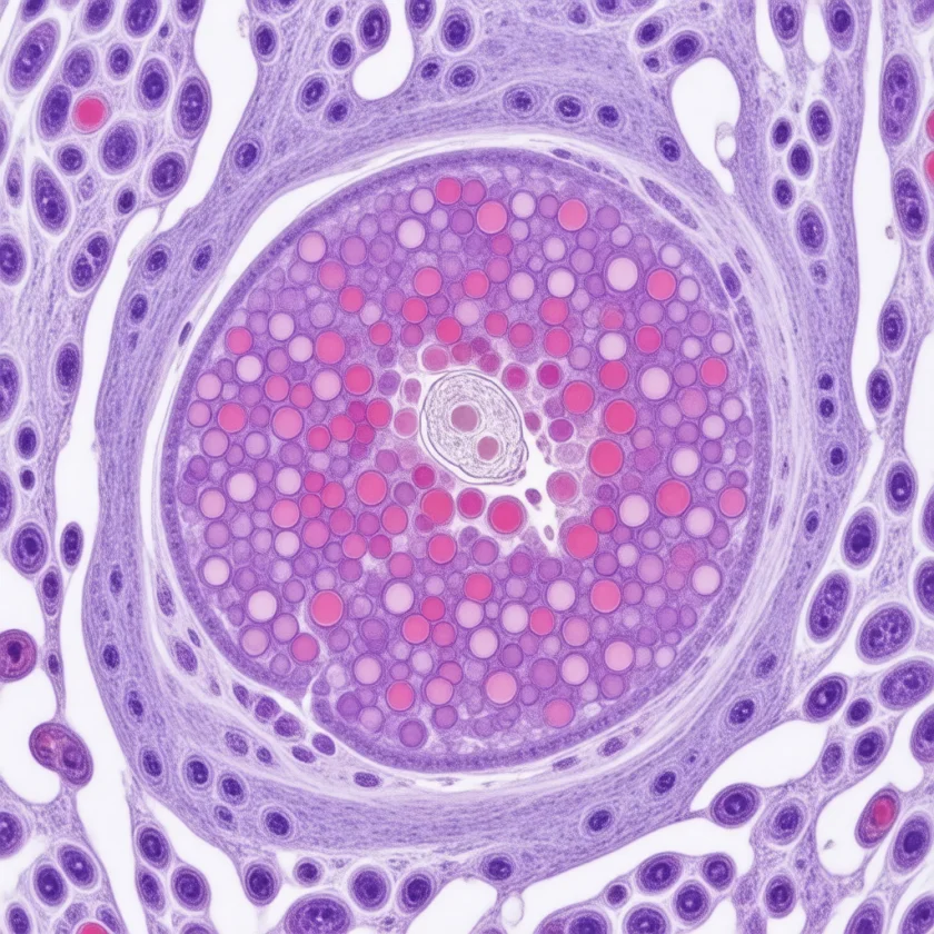 A liver granuloma around a Toxocara larva