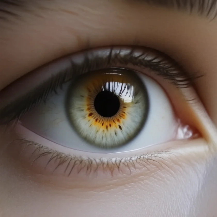 A white pupil reflex, called leukocoria