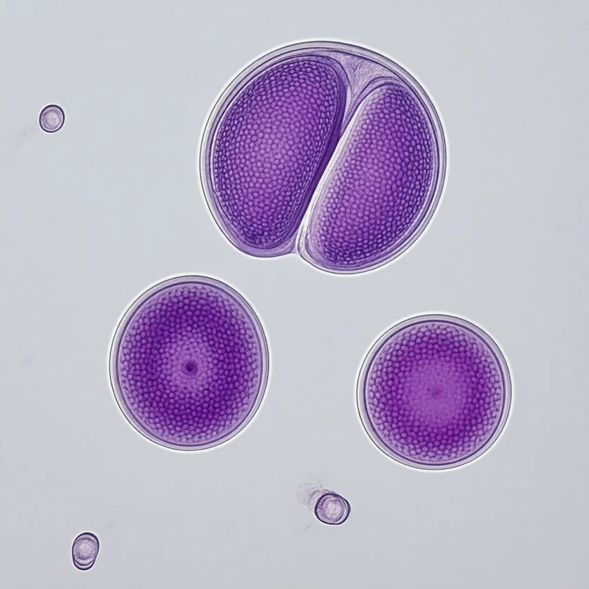 A trichomonad dividing; the parasite multiplies by splitting