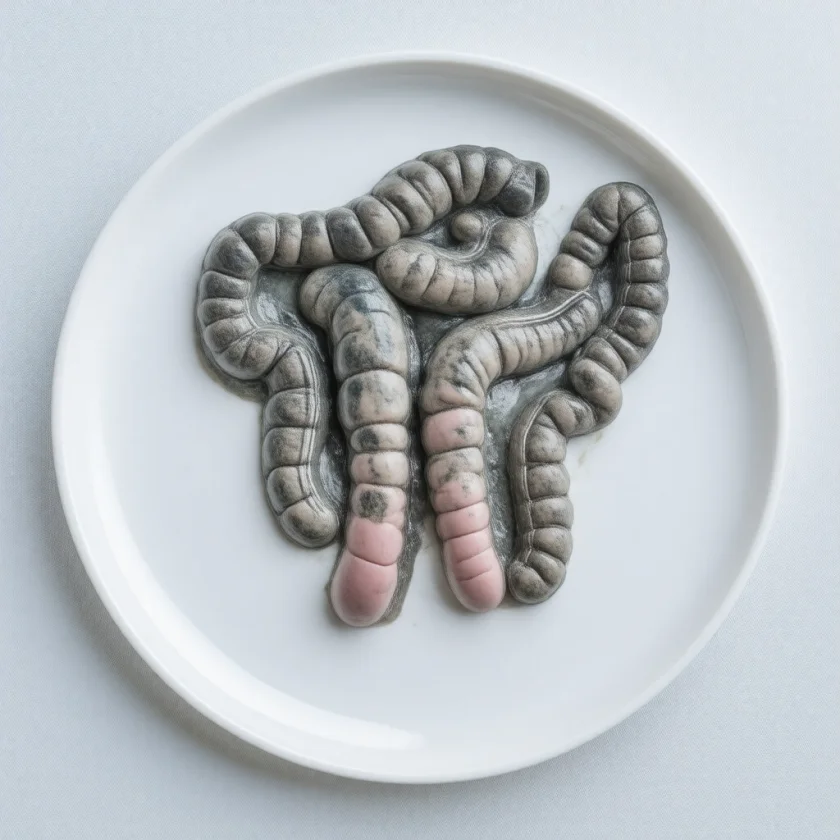 Advanced NEC: a segment of dead bowel removed at surgery