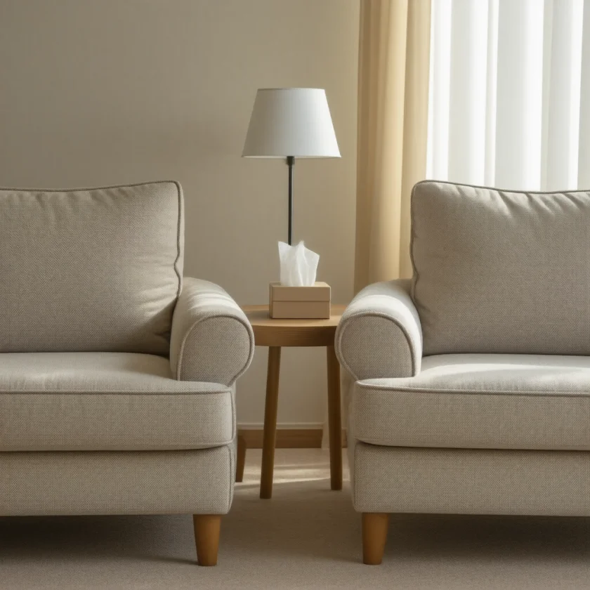 A therapy room; DBT is the most studied BPD therapy