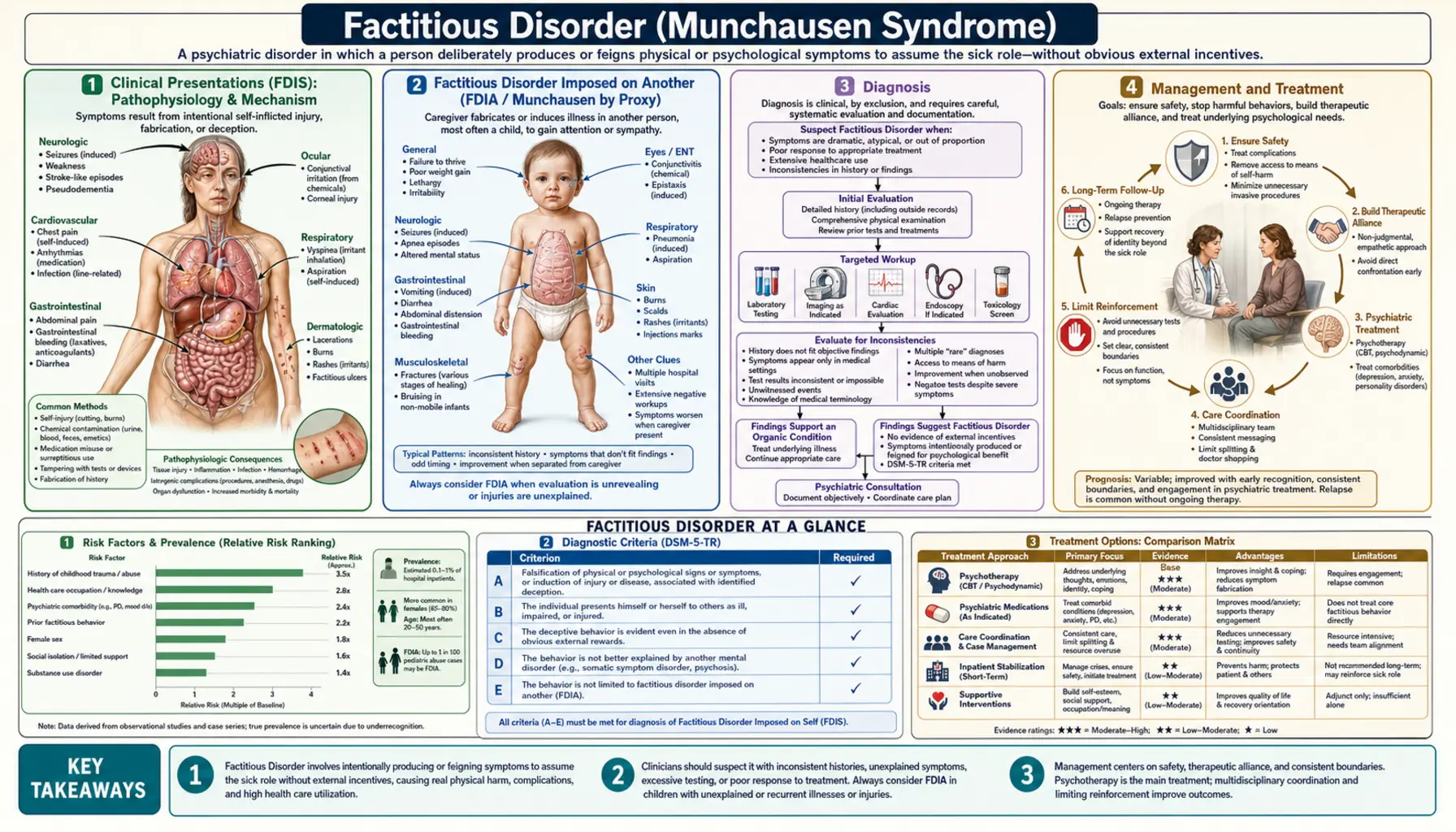 Factitious Disorder — scientific infographic poster