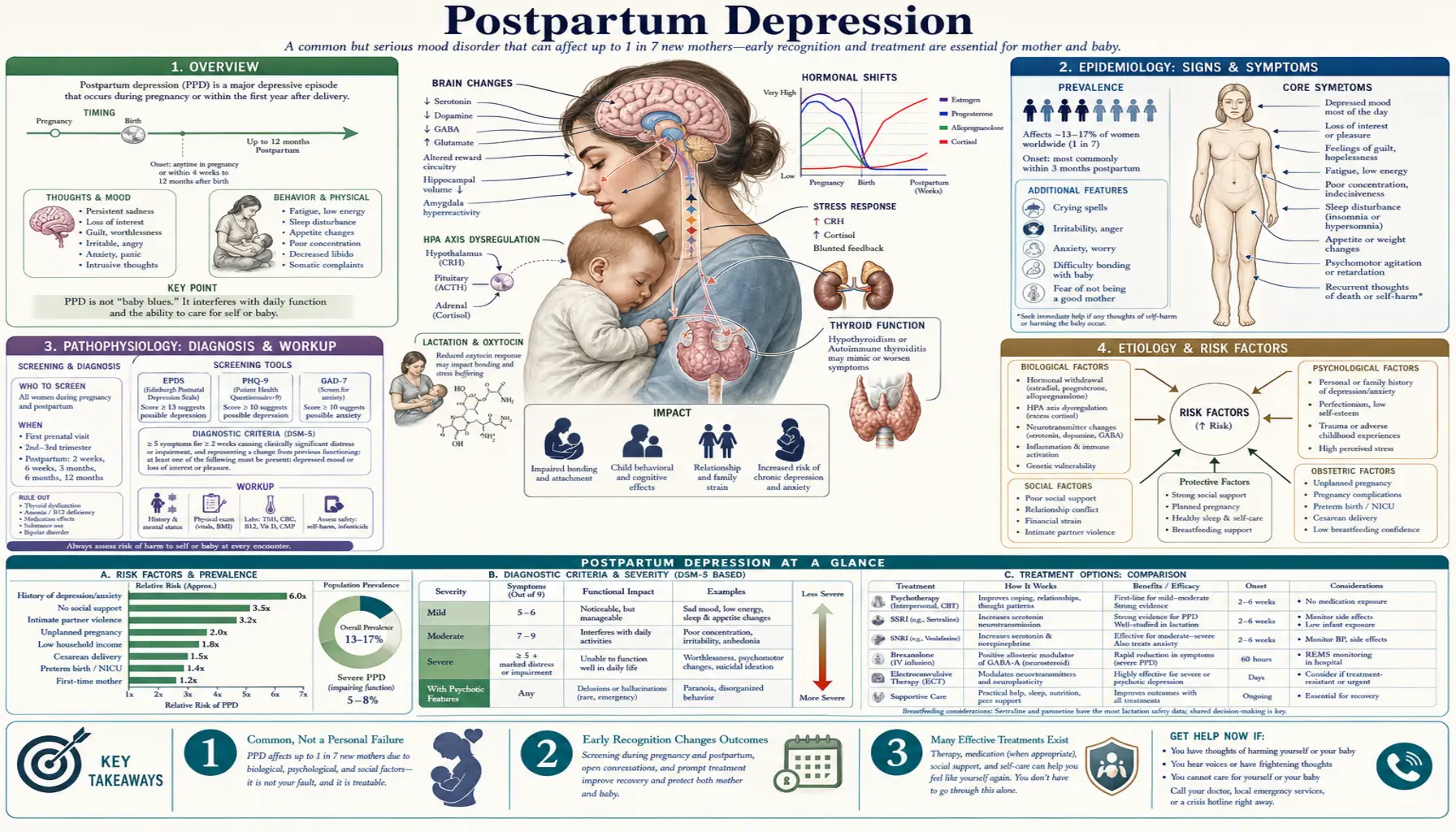 Postpartum Depression — scientific infographic poster