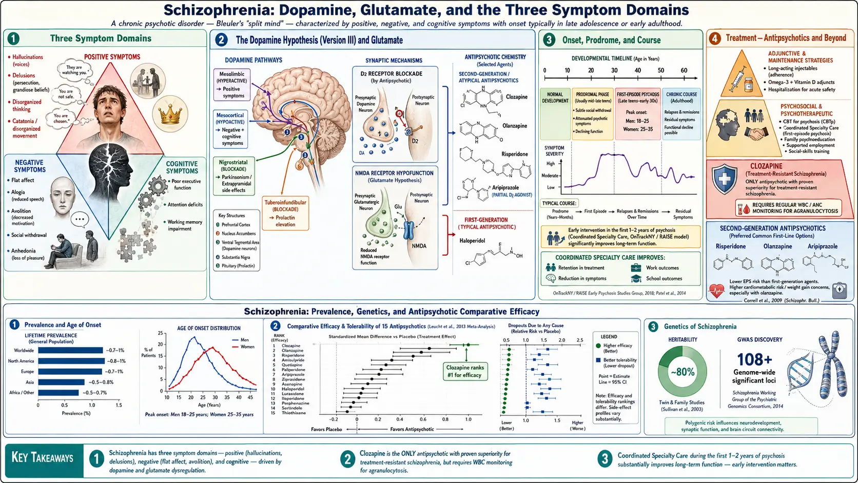Schizophrenia — scientific infographic poster