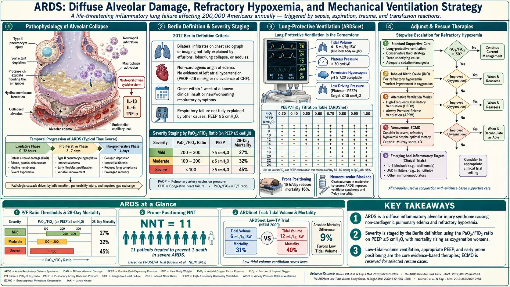 Acute Respiratory Distress Syndrome — scientific infographic poster