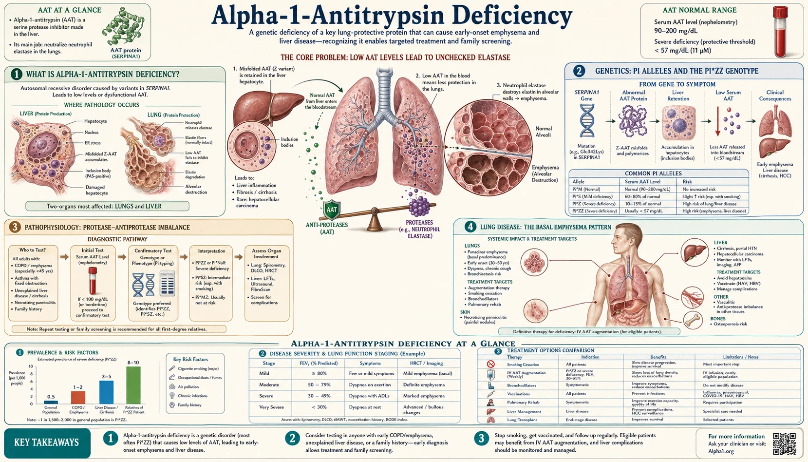 Alpha 1 Antitrypsin Deficiency — scientific infographic poster