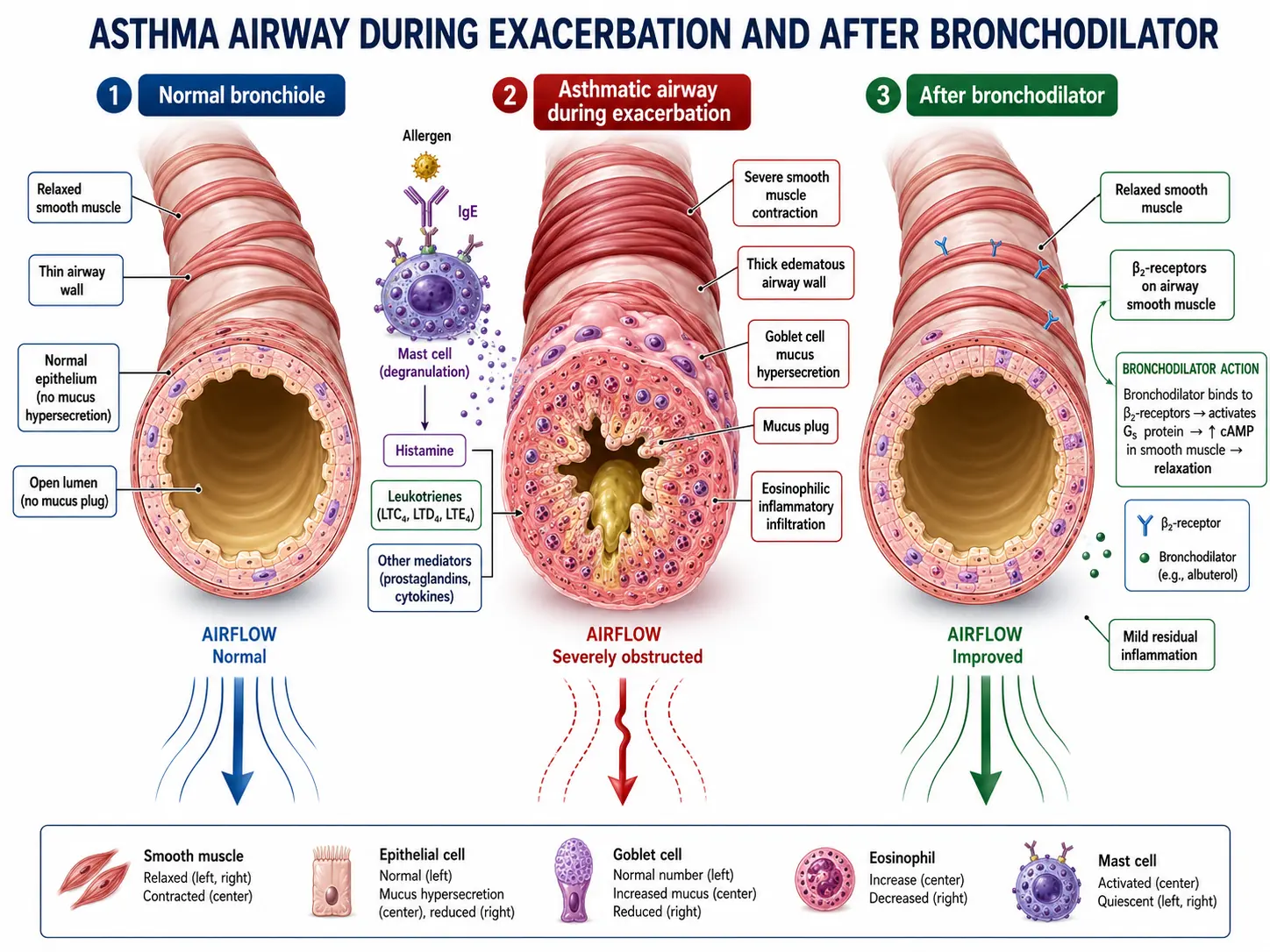 Asthma bronchoconstriction mechanism