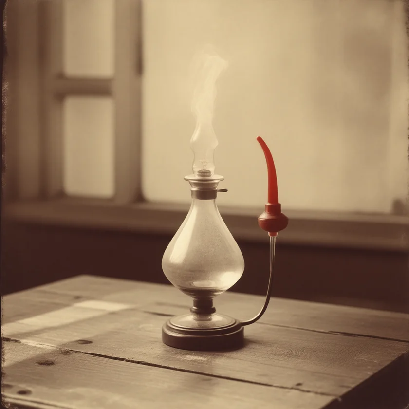 An early hand-bulb nebulizer, around 1900