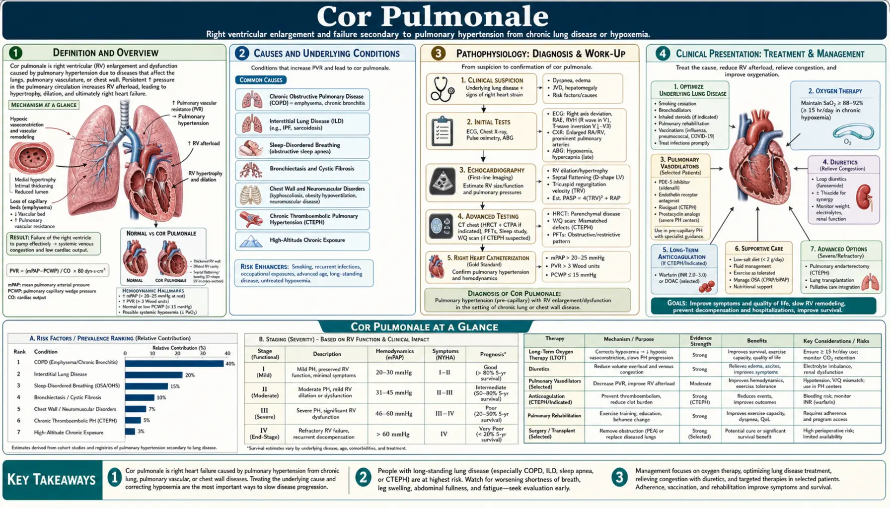 Cor Pulmonale — scientific infographic poster