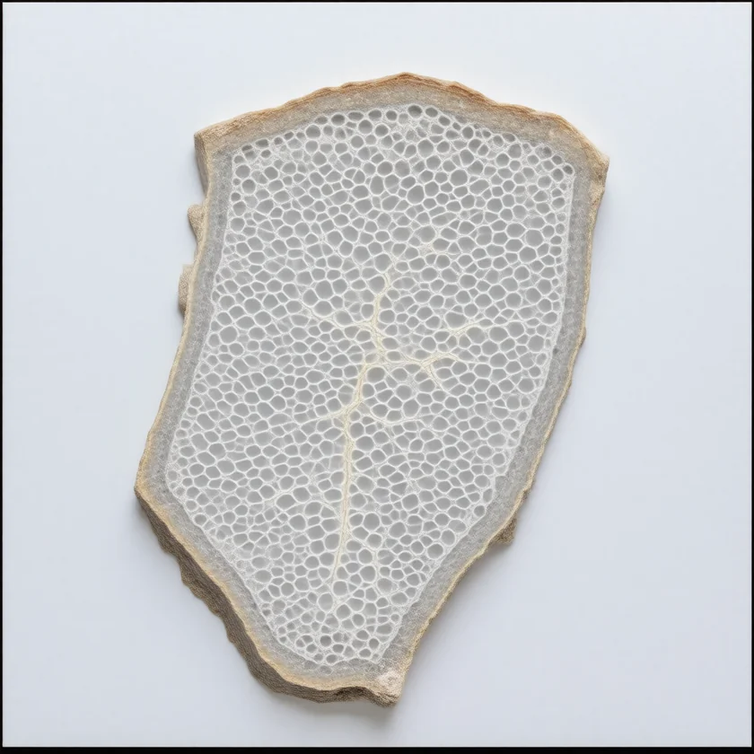 Scarred lung with honeycomb holes at its edges