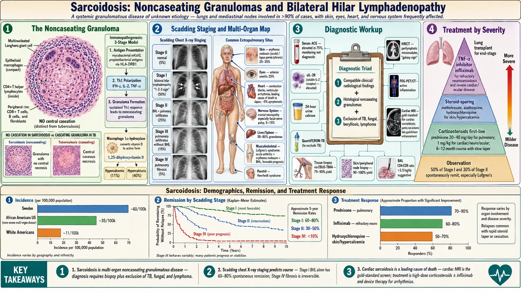 Sarcoidosis — scientific infographic poster