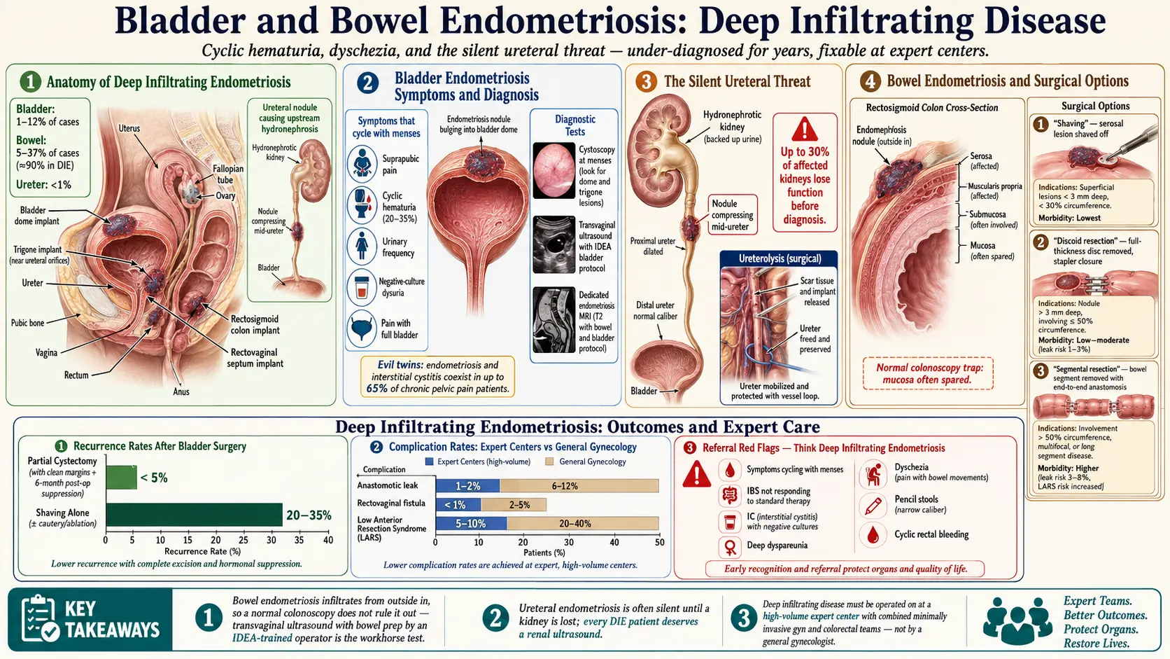 Bladder and Bowel Endometriosis — scientific infographic poster
