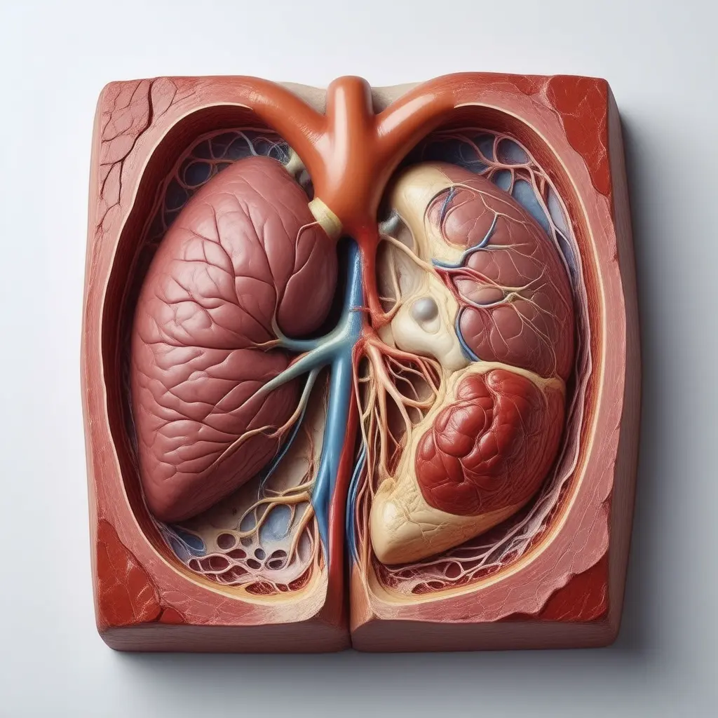 Anatomical cross-section illustrating organs affected by Menopause and HRT