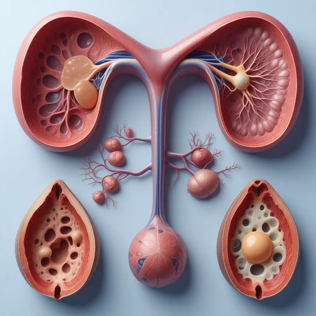 Anatomical cross-section illustrating organs affected by Reproductive Medicine