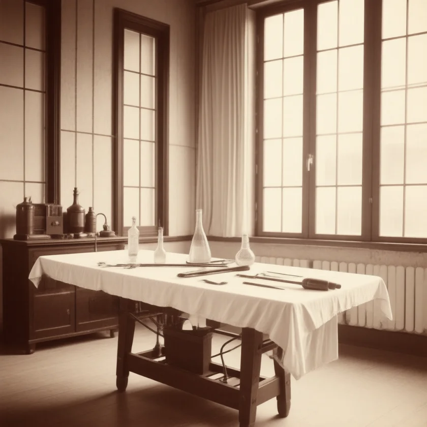 A nineteenth-century operating room of the early myomectomy era