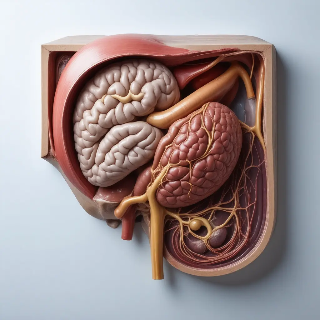 Anatomical cross-section illustrating organs affected by Ehlers-Danlos Syndrome