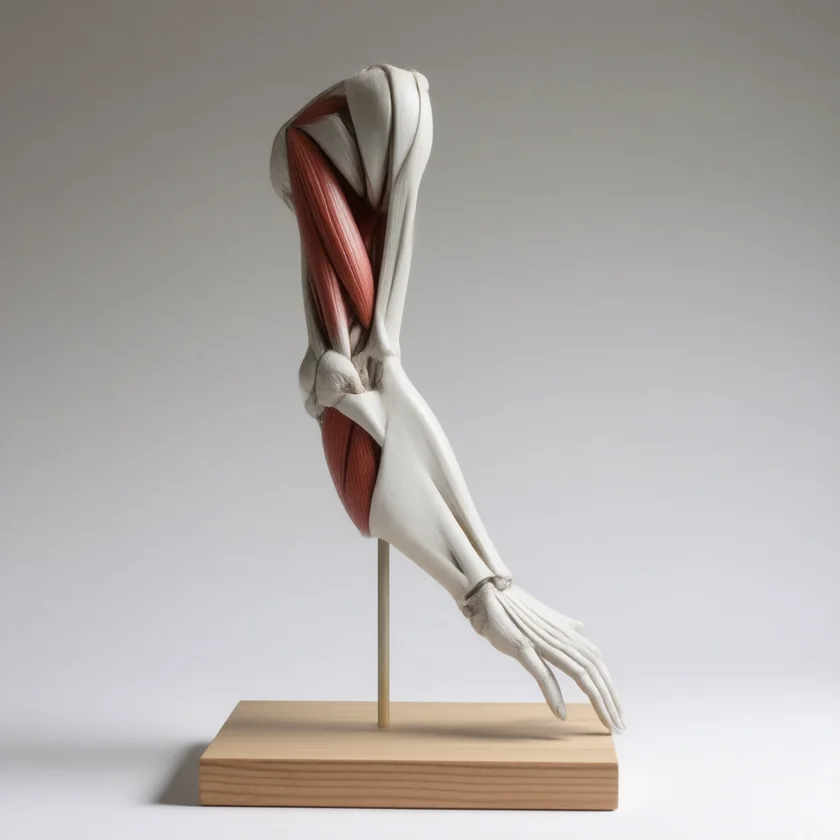 Wasted finger-bending muscles in IBM, as a model