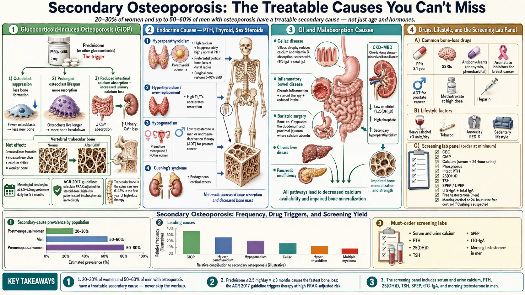 Secondary Osteoporosis Causes — scientific infographic poster