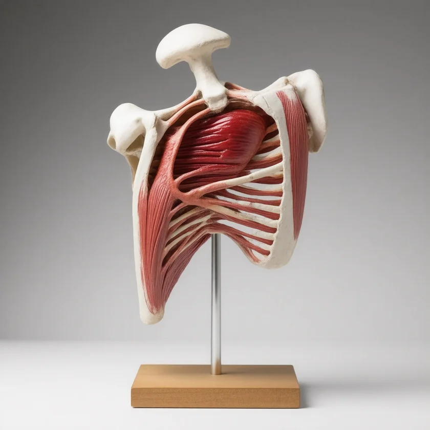 A rheumatoid shoulder joint, as a teaching model