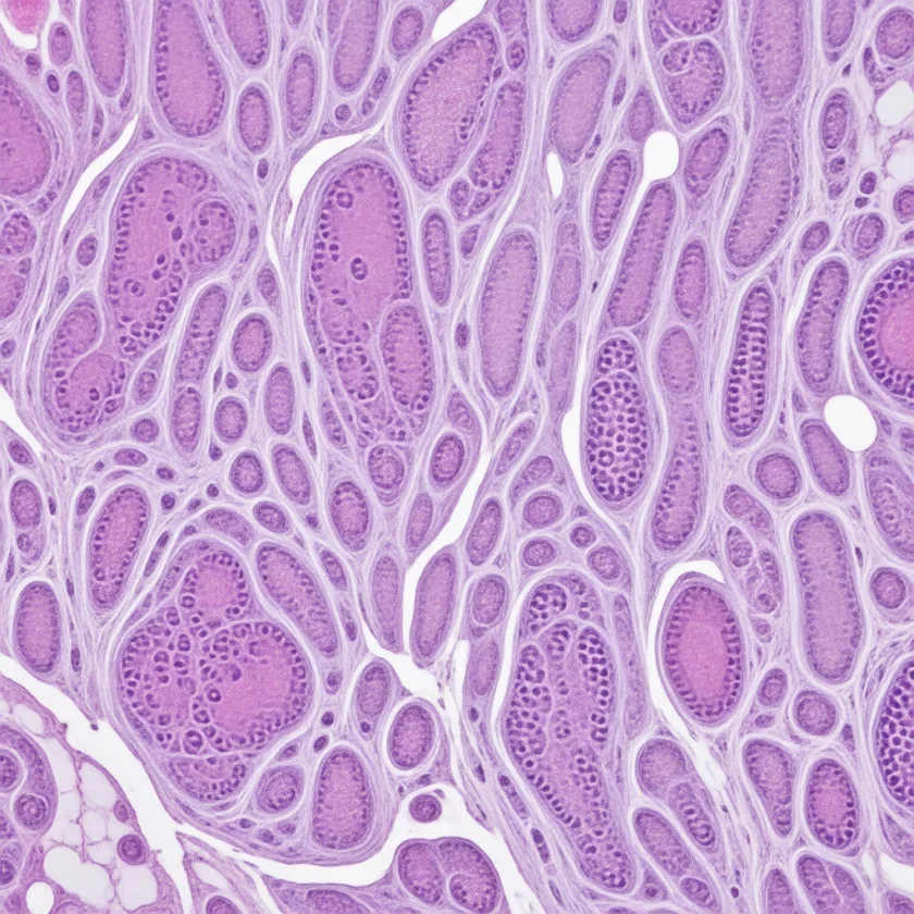 Skin thickened by dense collagen