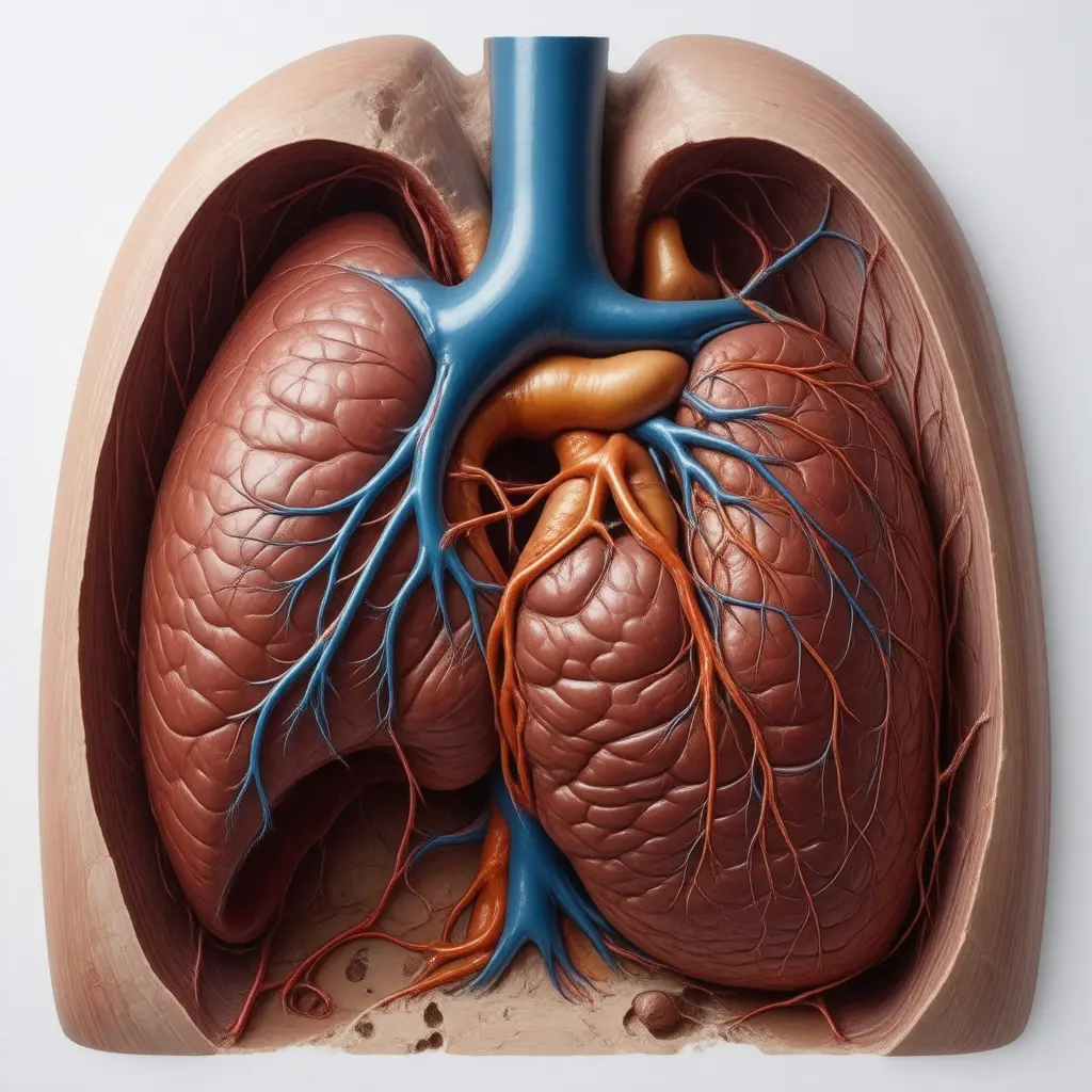 Anatomical cross-section illustrating organs affected by Chest Pain