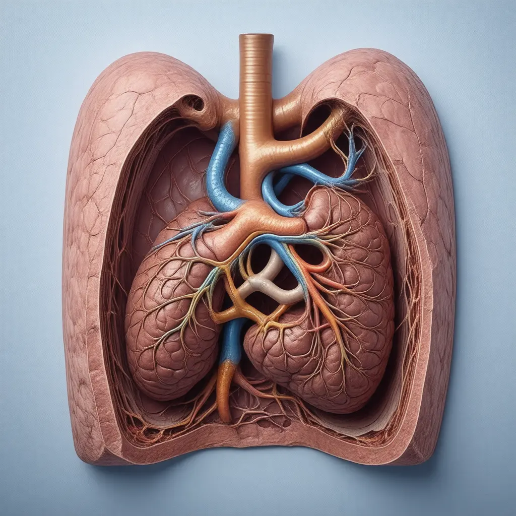 Anatomical cross-section illustrating organs affected by Chronic Cough